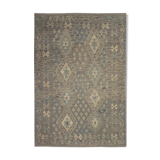 Blue Grey Traditional Handwoven Afghan Kilim Rug 124x182cm