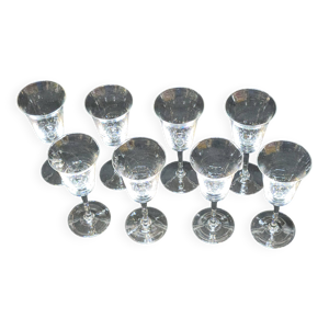 8 verres à pied en cristal - baccarat