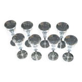 8 Fine Crystal Stemmed Glasses for Port or Liqueur - Baccarat? / Saint Louis