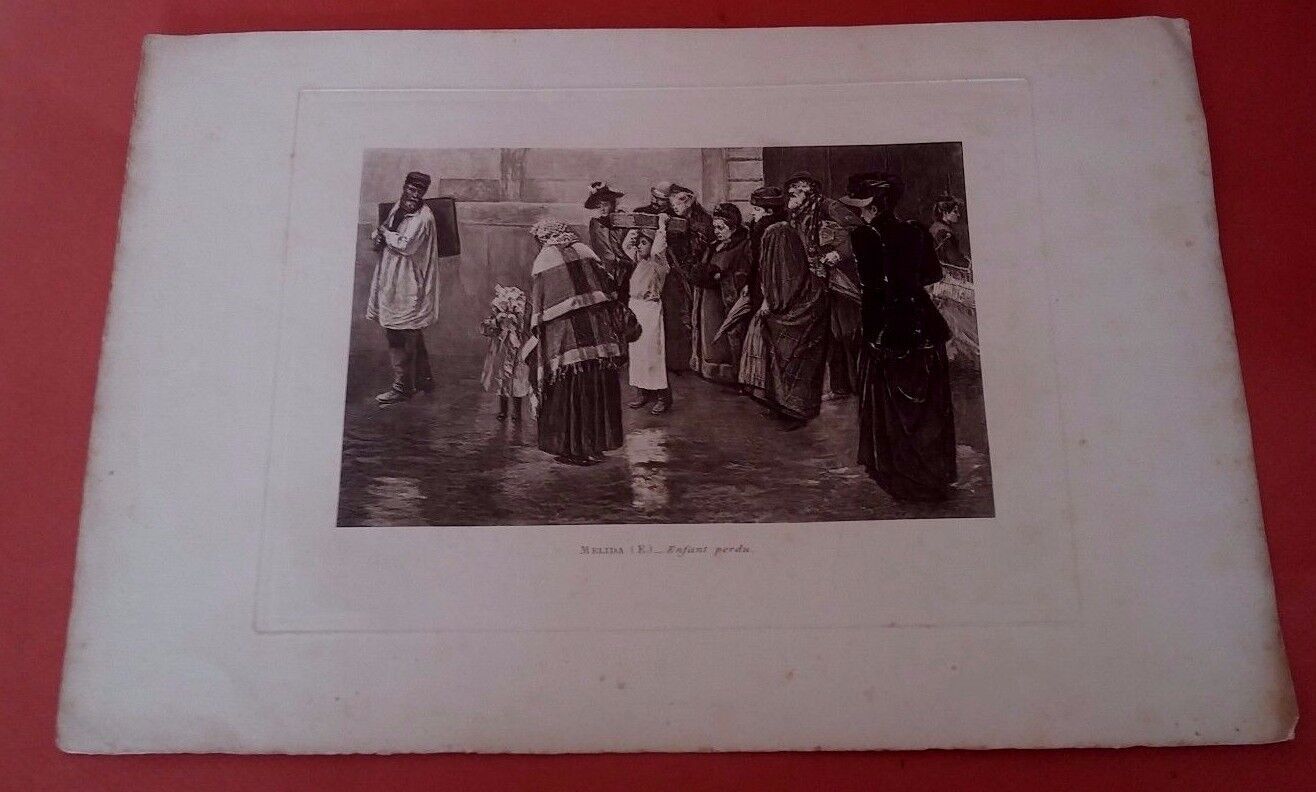 Antique print after Enrique Melida XIXth
