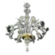 Wonderful large size Venetian chandelier, transparent and gold Murano glass