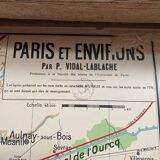 Old School Map School PARIS & Surrounding Areas Numbers 24 & 24bis Vintage