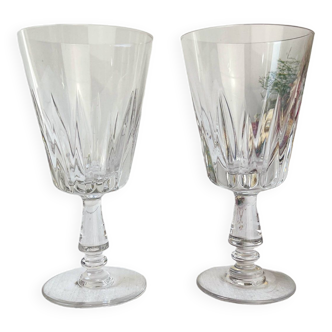 2 vintage water glasses