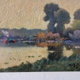 Henri Jacques Delpy (1877-1957) - Three oils on cardboard in the same frame - Landscapes