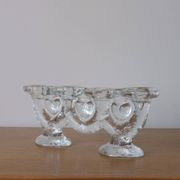 Large glass candle holder by Staffan Gellerstedt | Pukeberg Glasbruk | Sweden