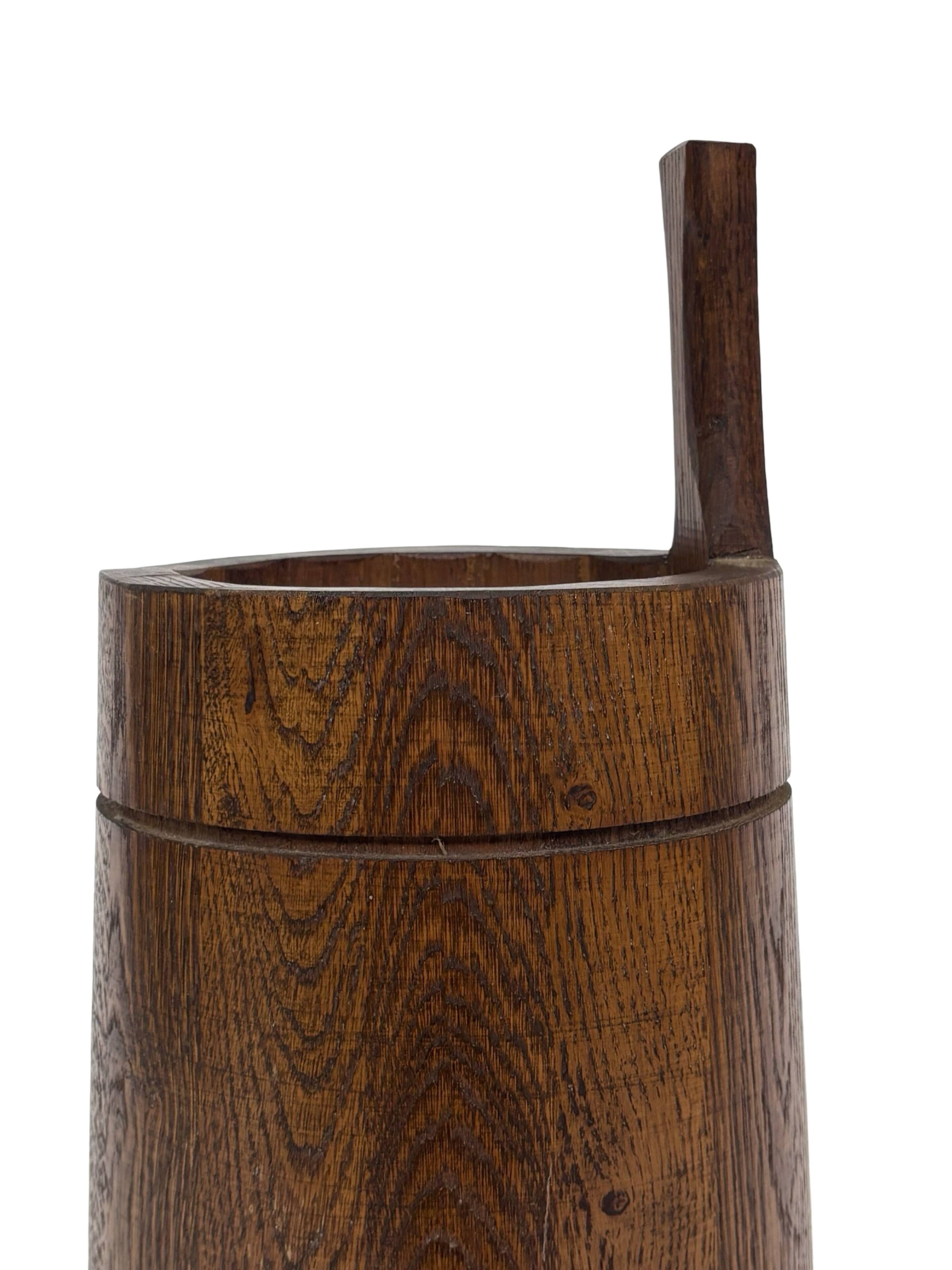 Vintage umbrella stand holder oak basket storage design 60's minimalist