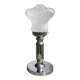 Portuguese mid century modern clear glass chromed buffet table lamp 1970s