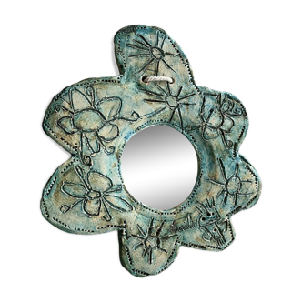 Handcrafted ceramic wall mirror