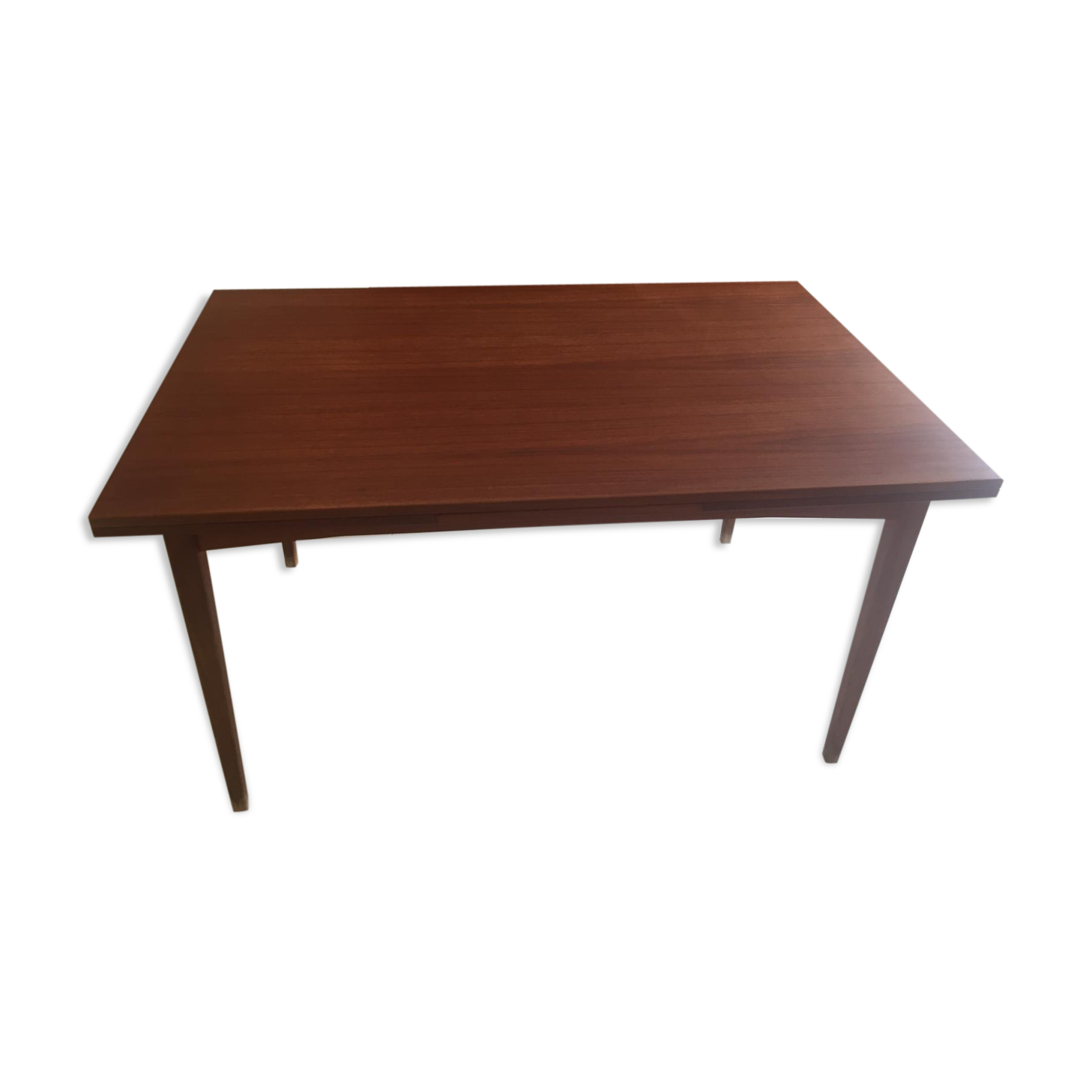 Scandinavian breakfast table in solid teak 1960 with 2 sliding extensions