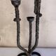 Brutalist iron candle holder