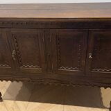 Antique Spanish sideboard in solid walnut – late 19th century