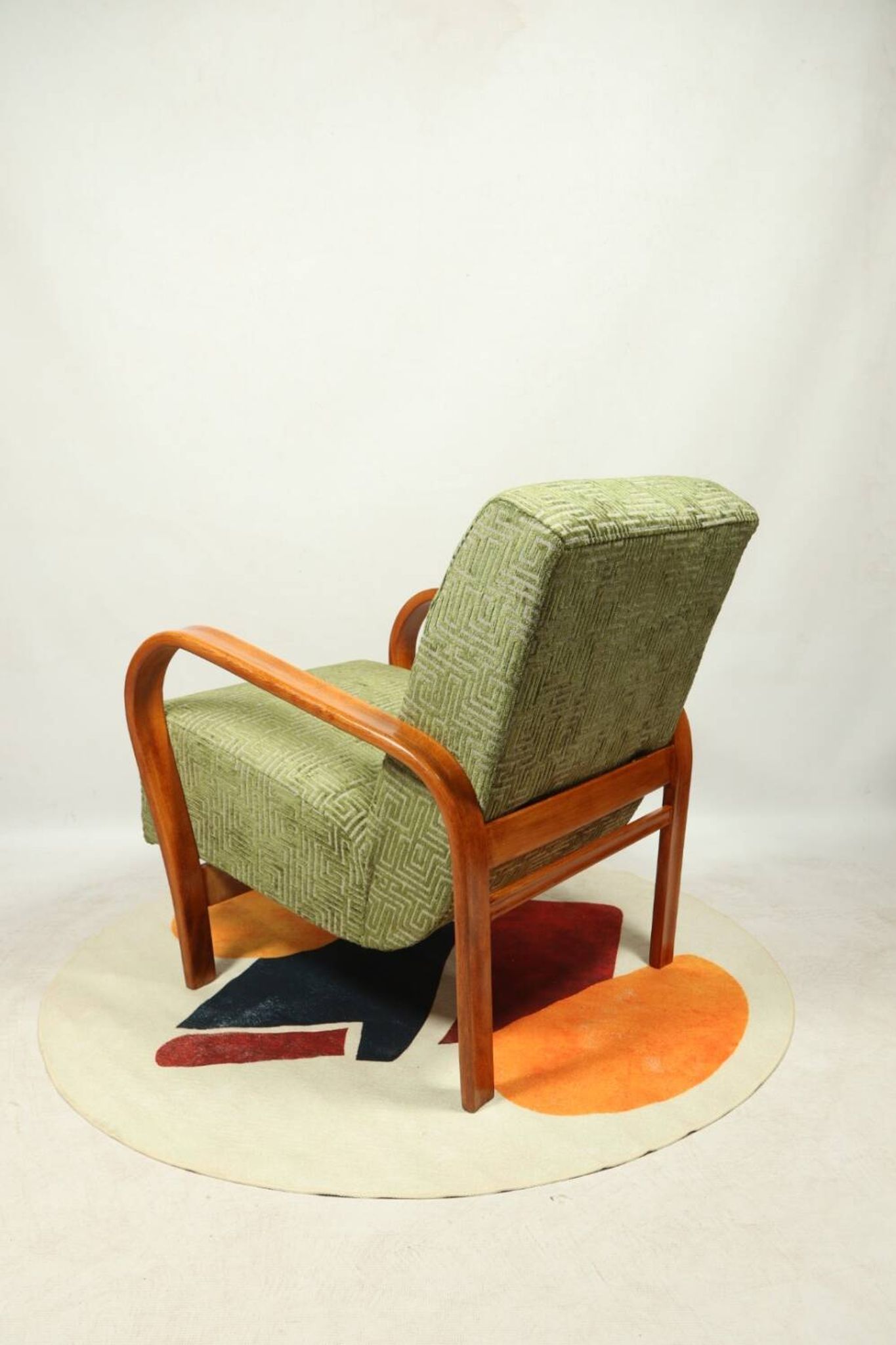 Fauteuil lounge art déco Kozelka & Kropacek avec revêtement jacquard