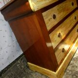 Wood and paint chest of drawers