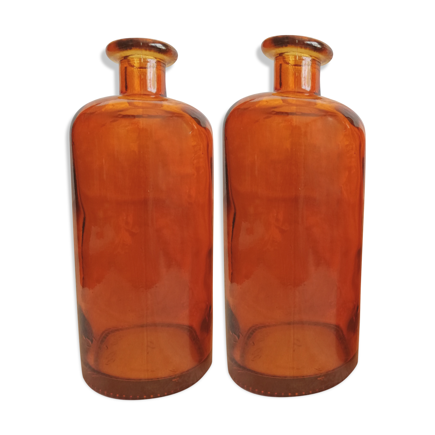 Set of 2 vials, copper bottles apothecary type
