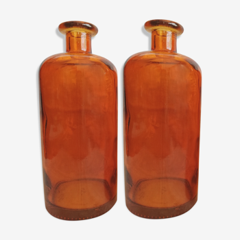 Set of 2 vials, copper bottles apothecary type