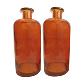 Set of 2 vials, copper bottles apothecary type