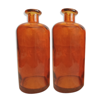 Set of 2 vials, copper bottles apothecary type