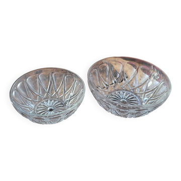 Pair of molded glass salad bowls – 1960s-70s