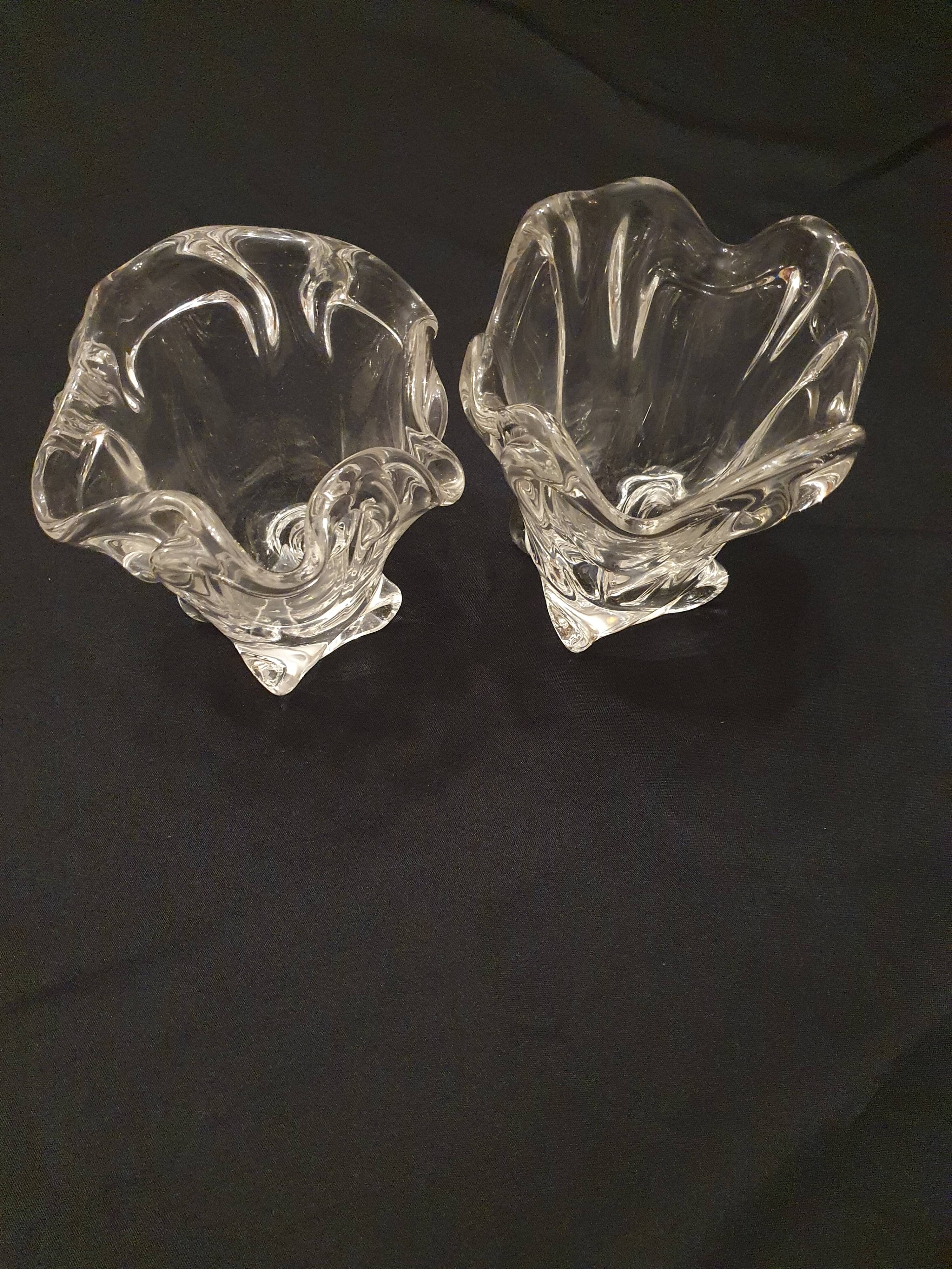 Large crystal vases.