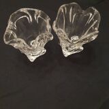 Large crystal vases.