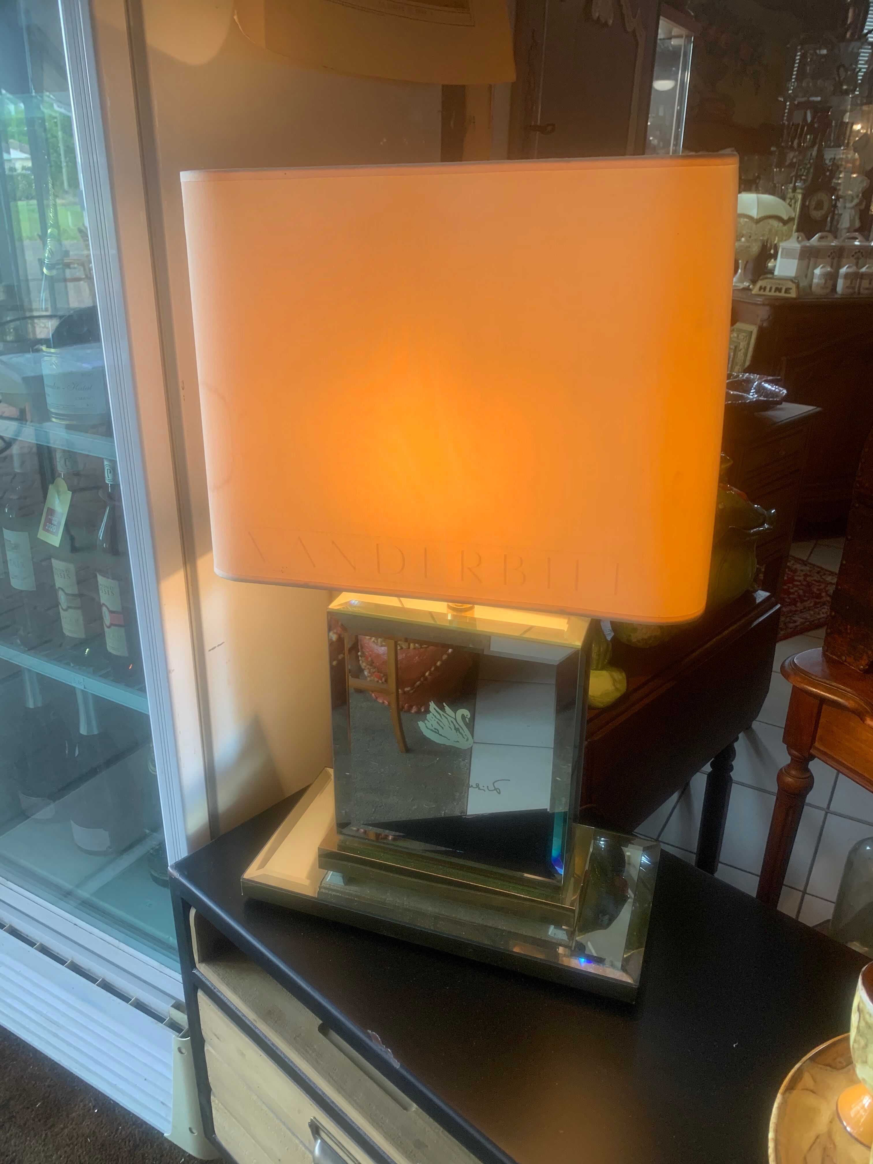 Gloria Vanderbilt lamp with bevelled mirror