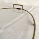 Oval serving tray in glass and brass, late 19th - early 20th century