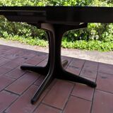Table ronde avec rallonge Baumann pied central 1970