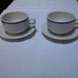 Lot of 2 cups bistro with saucers