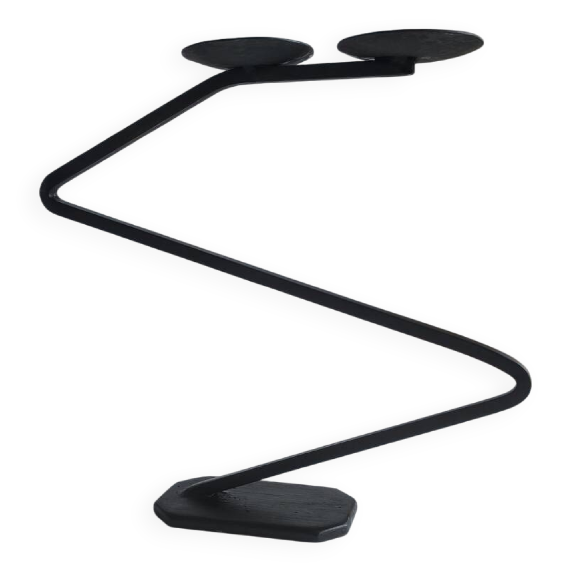 Brutalist wrought iron candle holder 1950