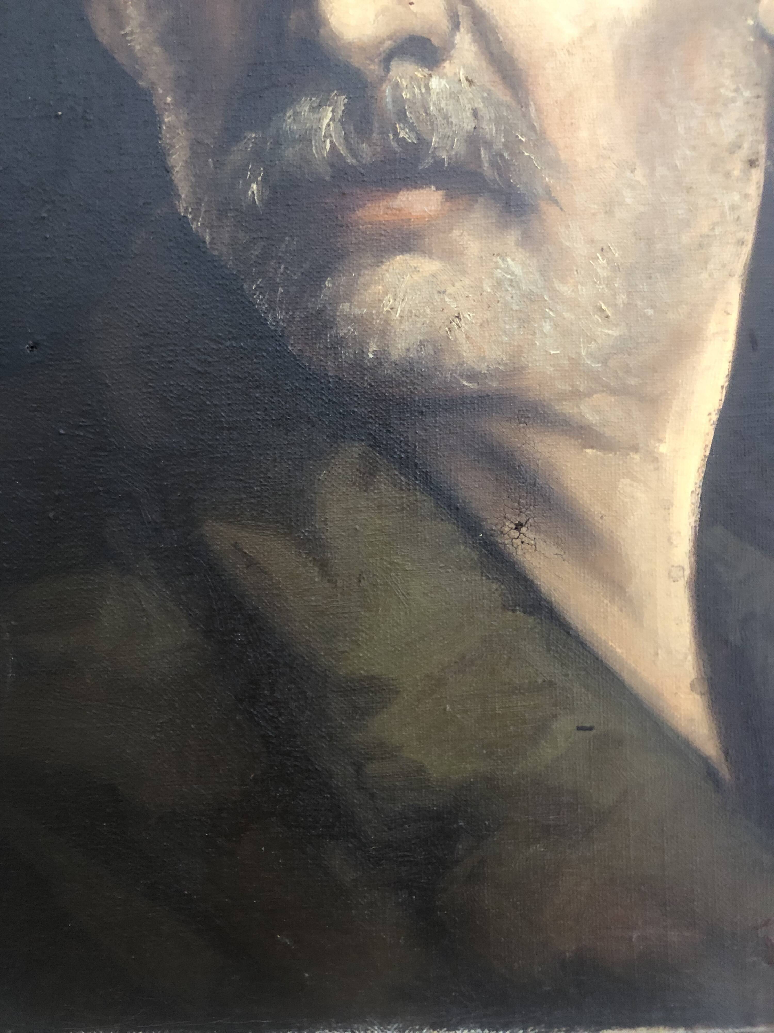 Portrait à l’huile d’homme âgé