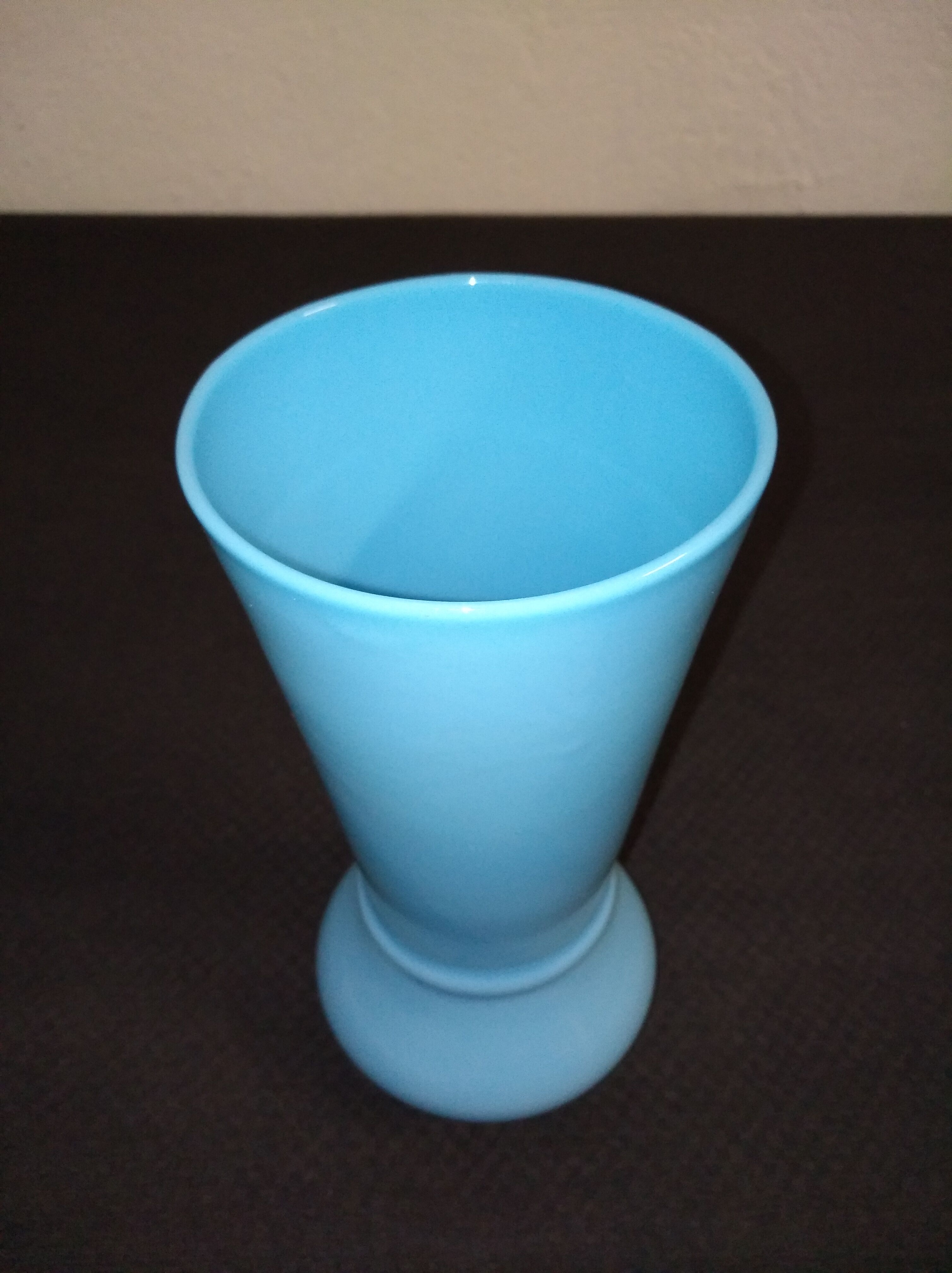 Vintage vase in blue opaline