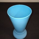 Vintage vase in blue opaline