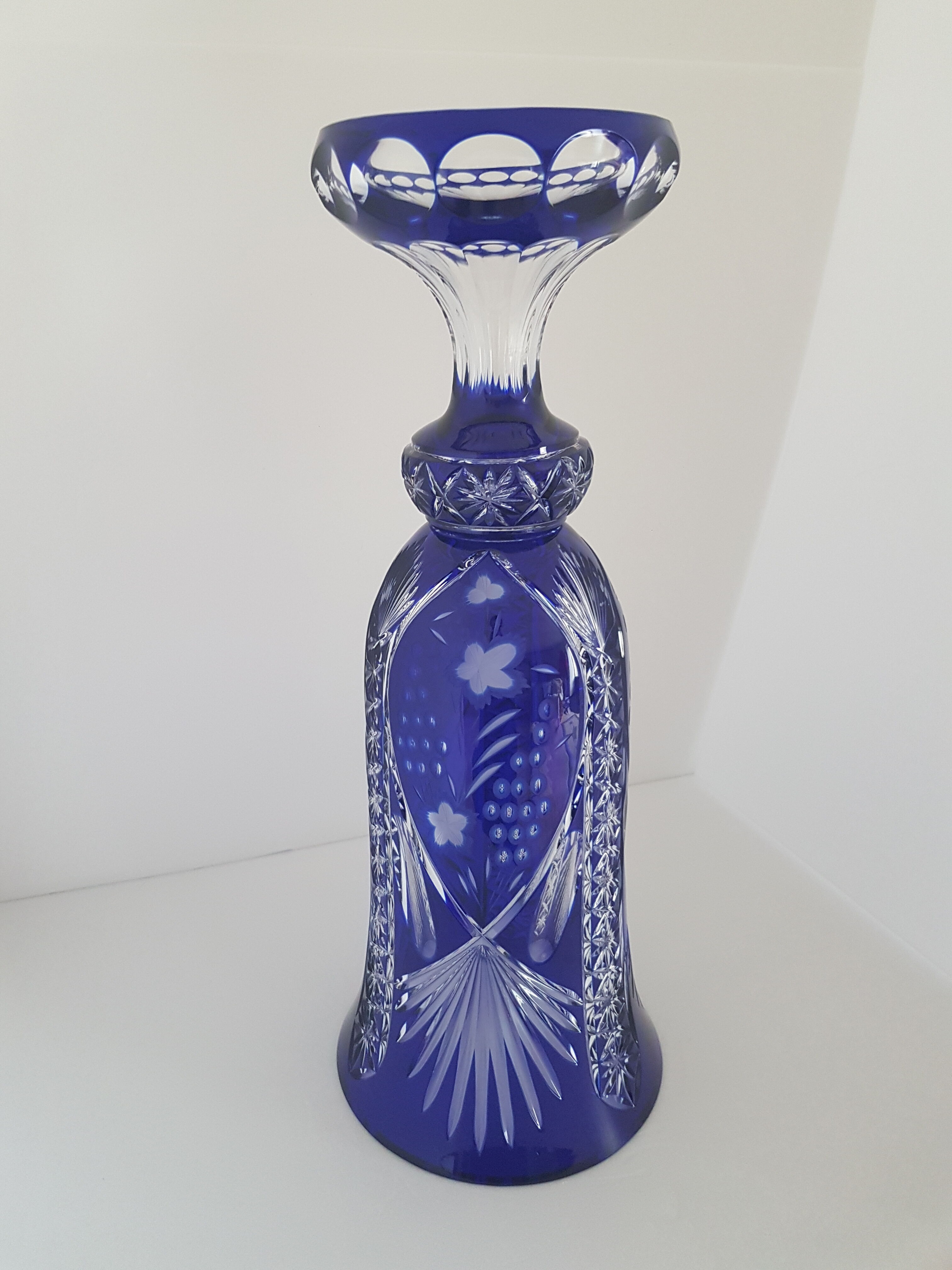 Vase bleu cristallery of lorraine - large model