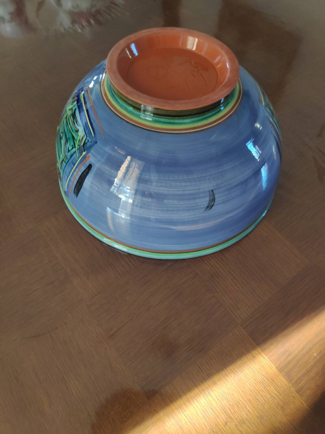 Glazed ceramic salad bowl