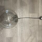 Vintage glass ball and aluminum hanging lamp