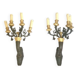 Bronze appliques Charles X Restoration period 19th century