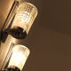 Wall lamps in worked glass and chromed metal, Italy 70's