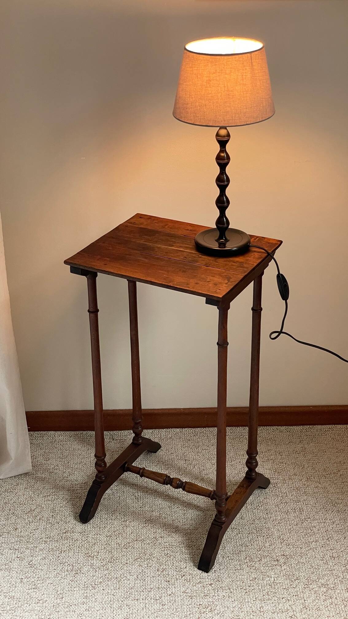 NIGHTSTAND Antique Turned Wood