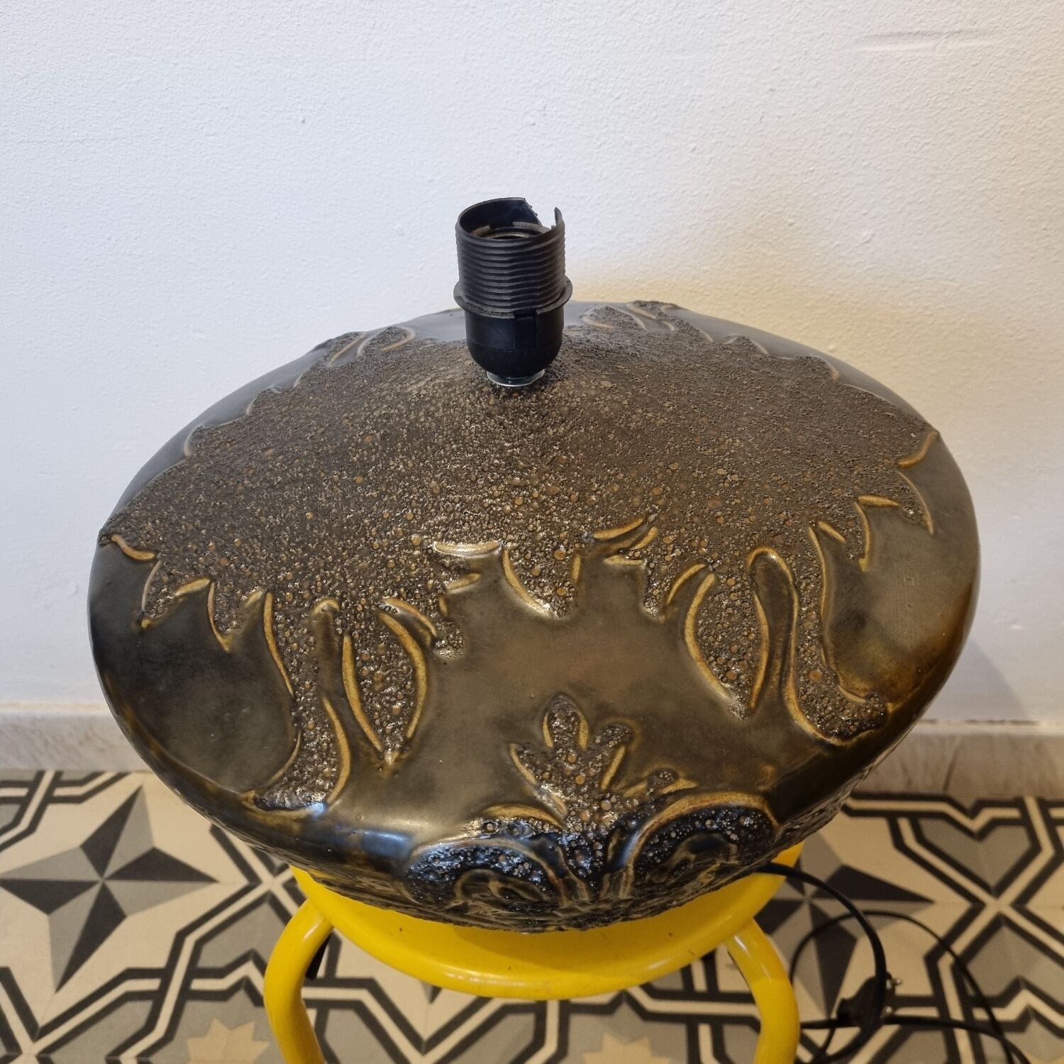 Glazed ceramic lamp base 1970