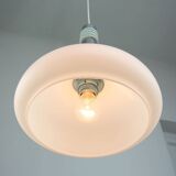 Mid-Century Danish Chrome & Opaline Pendant Lamp, 1960s