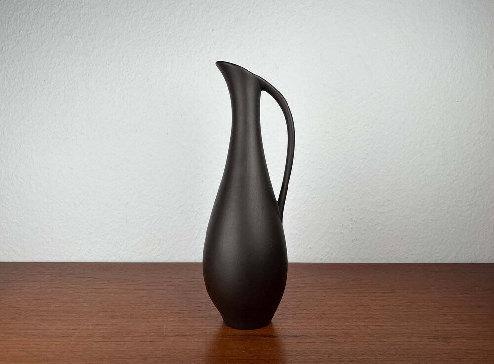 Mid-Century Modern Minimalist Wormser Terra-Sigillata Pottery Carafe Vase, Germany, 1960s