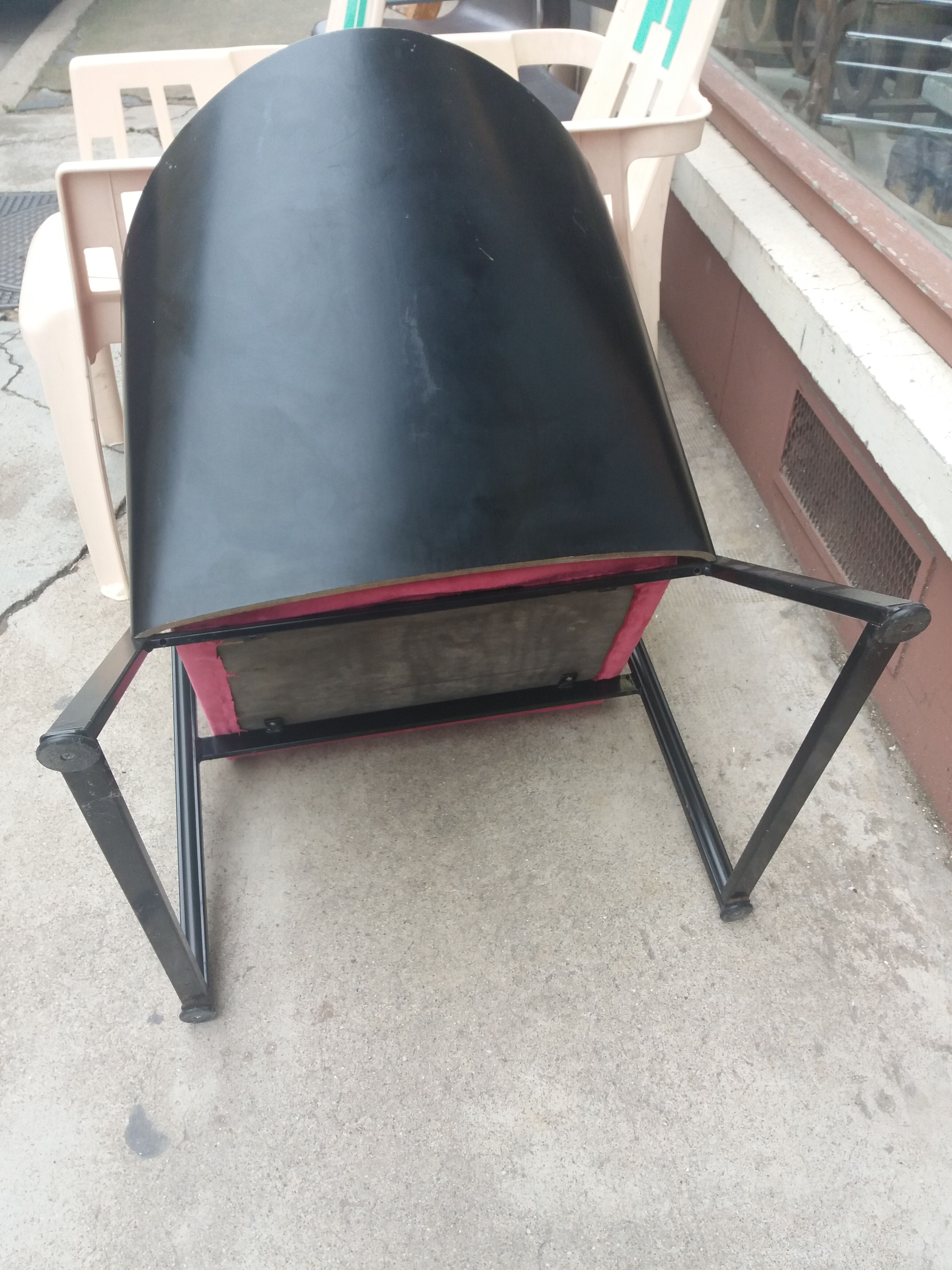 Fauteuil en acier et coque bois post formée vers 1980