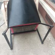 Armchair made of steel and post-formed wooden shell, circa 1980