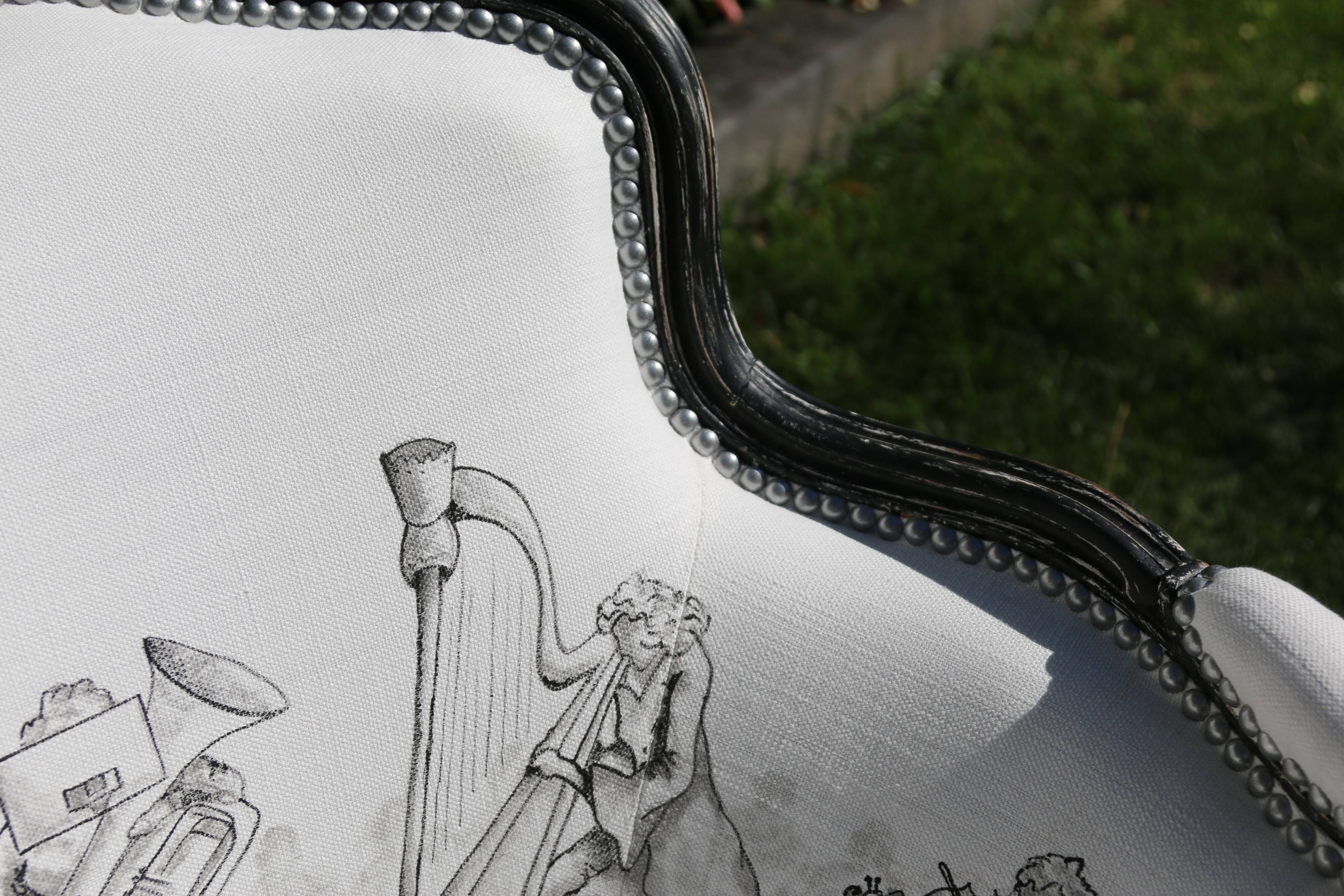 Louis XV style bergère revamped