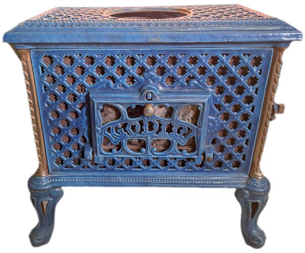 Poêle ancien décoratif Godin Chauffette n°299, 57x33x51cm