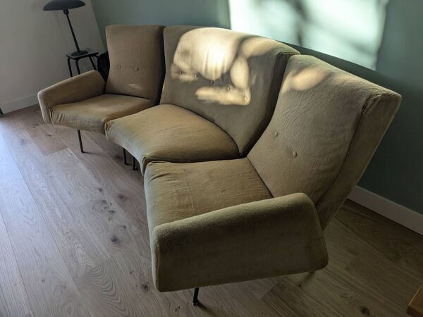 Canapé modulaire modèle 743 par Joseph-André Motte pour Steiner 1960