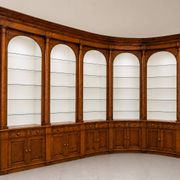 Monumental pair of apothecary bookshelves in oak, mid-19th century.
