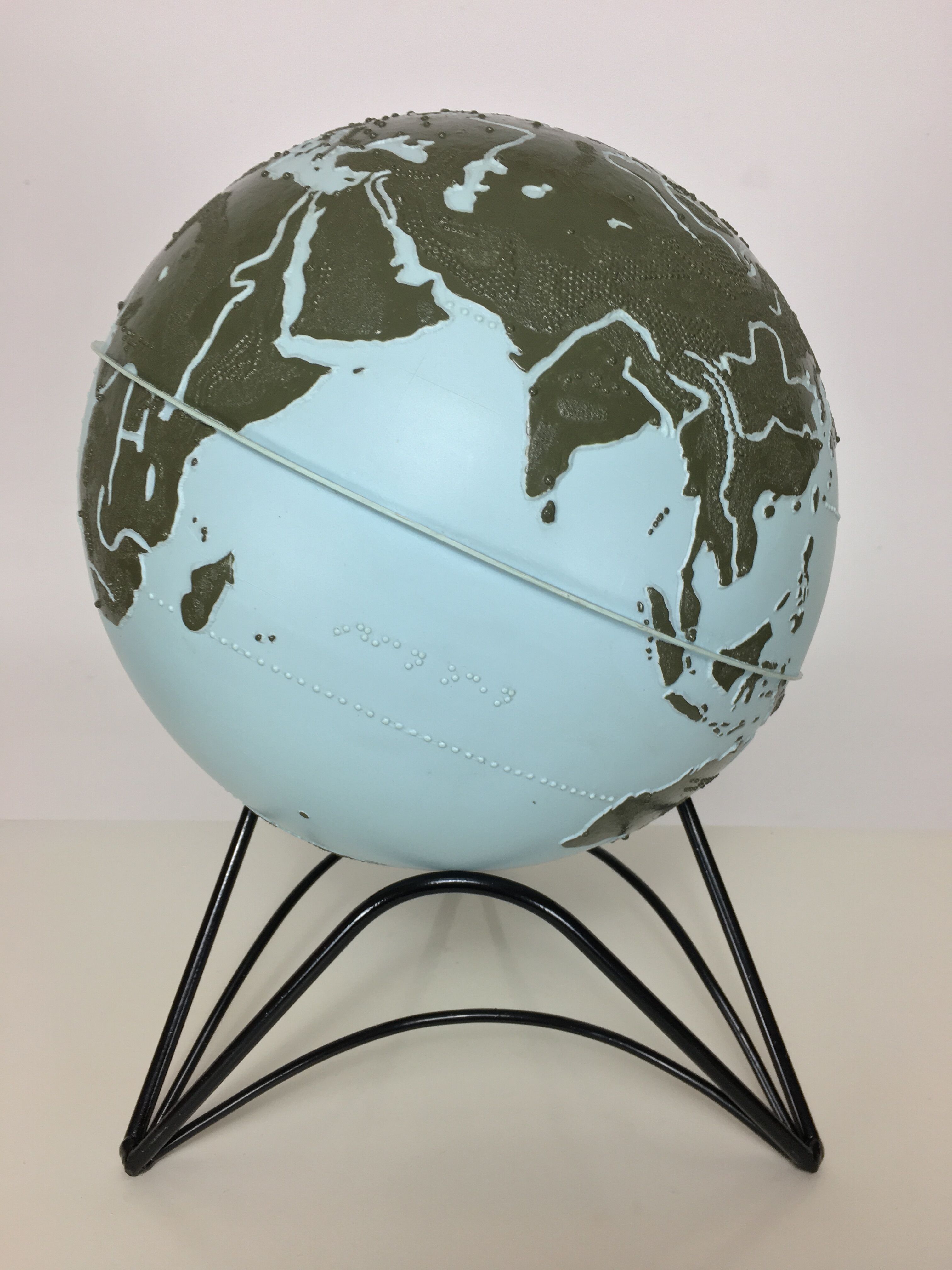 Earth globe in vintage Braille for the visually impaired