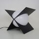 Lamp Luz Eva Maison Gautier structure in black metal and globe in white plastic