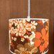 35 cm lampshade printed with vintage 70s flowers for suspension or lamp.